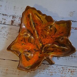 Vintage California Pottery Leaf Tray
